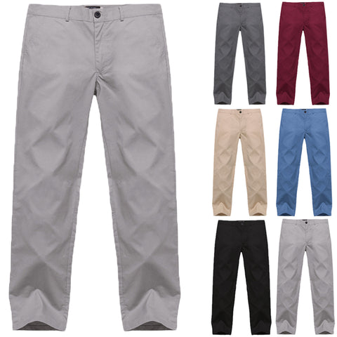 2018  Casual Men's Pants Button Solid Color Classic Bussiness Trousers Men Fashion Leisure Social Straight Pants KK2018-01-14