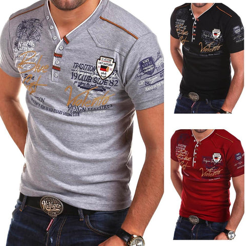 ZOGAA Men T Shirt 2019 New Henry Collar Solid T-shirt Men Brand Casual Silm Fit Short Sleeve Streetwear Tee Shirt S-4XL Tshirt
