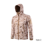 Men Jackets Tactical Military Army Soft Shell Jacket Camouflage Fleece Hoody Jacket Clothing Windproof Waterproof Thermal Coat