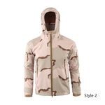 Men Jackets Tactical Military Army Soft Shell Jacket Camouflage Fleece Hoody Jacket Clothing Windproof Waterproof Thermal Coat