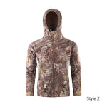 Men Jackets Tactical Military Army Soft Shell Jacket Camouflage Fleece Hoody Jacket Clothing Windproof Waterproof Thermal Coat