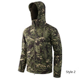 Men Jackets Tactical Military Army Soft Shell Jacket Camouflage Fleece Hoody Jacket Clothing Windproof Waterproof Thermal Coat