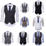 Vest Fit Business Formal Slim Suit Trendy Tuxedo Botton British Men's Botton British  Slim Fit Formal Vest Suit Tuxedo Waistcoat