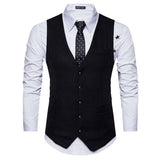 Vest Fit Business Formal Slim Suit Trendy Tuxedo Botton British Men's Botton British  Slim Fit Formal Vest Suit Tuxedo Waistcoat