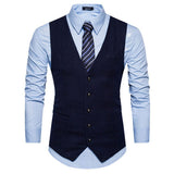 Vest Fit Business Formal Slim Suit Trendy Tuxedo Botton British Men's Botton British  Slim Fit Formal Vest Suit Tuxedo Waistcoat