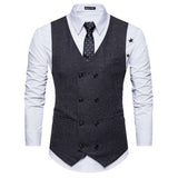 Vest Fit Business Formal Slim Suit Trendy Tuxedo Botton British Men's Botton British  Slim Fit Formal Vest Suit Tuxedo Waistcoat