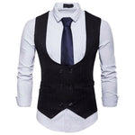Vest Fit Business Formal Slim Suit Trendy Tuxedo Botton British Men's Botton British  Slim Fit Formal Vest Suit Tuxedo Waistcoat