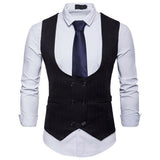 Vest Fit Business Formal Slim Suit Trendy Tuxedo Botton British Men's Botton British  Slim Fit Formal Vest Suit Tuxedo Waistcoat