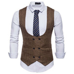 Vest Fit Business Formal Slim Suit Trendy Tuxedo Botton British Men's Botton British  Slim Fit Formal Vest Suit Tuxedo Waistcoat