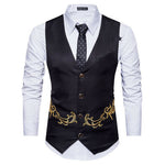Vest Fit Business Formal Slim Suit Trendy Tuxedo Botton British Men's Botton British  Slim Fit Formal Vest Suit Tuxedo Waistcoat