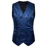 Vest Fit Business Formal Slim Suit Trendy Tuxedo Botton British Men's Botton British  Slim Fit Formal Vest Suit Tuxedo Waistcoat