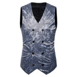 Vest Fit Business Formal Slim Suit Trendy Tuxedo Botton British Men's Botton British  Slim Fit Formal Vest Suit Tuxedo Waistcoat