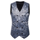 Vest Fit Business Formal Slim Suit Trendy Tuxedo Botton British Men's Botton British  Slim Fit Formal Vest Suit Tuxedo Waistcoat