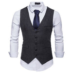 Vest Fit Business Formal Slim Suit Trendy Tuxedo Botton British Men's Botton British  Slim Fit Formal Vest Suit Tuxedo Waistcoat