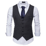 Vest Fit Business Formal Slim Suit Trendy Tuxedo Botton British Men's Botton British  Slim Fit Formal Vest Suit Tuxedo Waistcoat