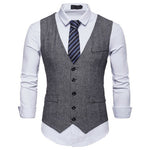 Vest Fit Business Formal Slim Suit Trendy Tuxedo Botton British Men's Botton British  Slim Fit Formal Vest Suit Tuxedo Waistcoat