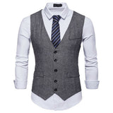 Vest Fit Business Formal Slim Suit Trendy Tuxedo Botton British Men's Botton British  Slim Fit Formal Vest Suit Tuxedo Waistcoat