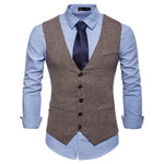 Vest Fit Business Formal Slim Suit Trendy Tuxedo Botton British Men's Botton British  Slim Fit Formal Vest Suit Tuxedo Waistcoat