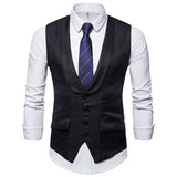 Vest Fit Business Formal Slim Suit Trendy Tuxedo Botton British Men's Botton British  Slim Fit Formal Vest Suit Tuxedo Waistcoat