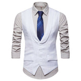 Vest Fit Business Formal Slim Suit Trendy Tuxedo Botton British Men's Botton British  Slim Fit Formal Vest Suit Tuxedo Waistcoat