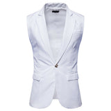 Vest Fit Business Formal Slim Suit Trendy Tuxedo Botton British Men's Botton British  Slim Fit Formal Vest Suit Tuxedo Waistcoat